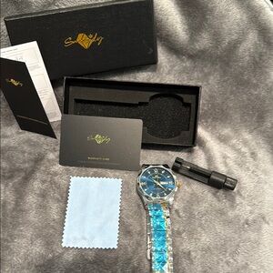 Blue and Silver Men's Watch